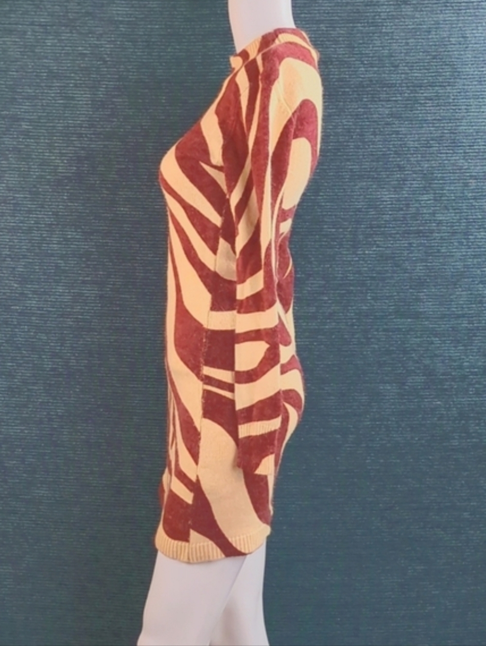 Zara Zebra Striped Jacquard Wool Blend Sweater Dress Perfect For Fall!! - Picture 6 of 16
